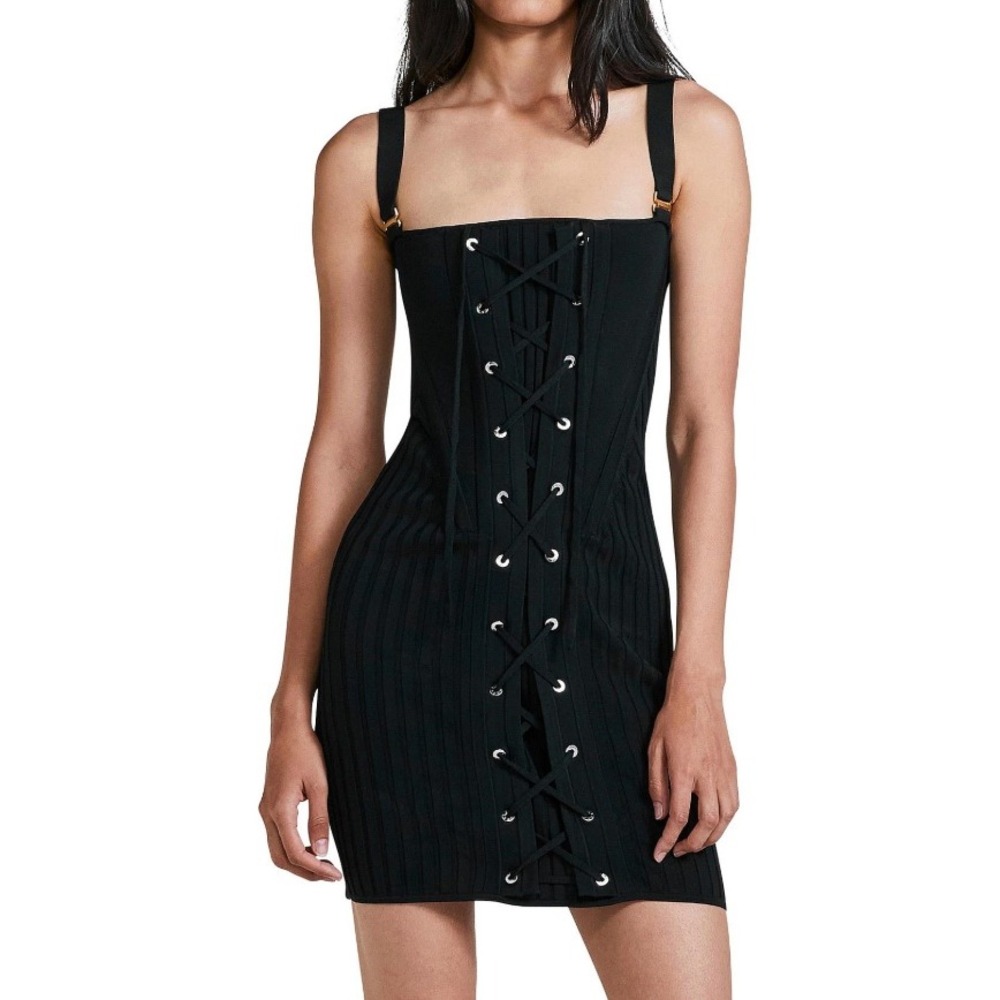 Dion Lee Laced Corset Dress in Black sz 2